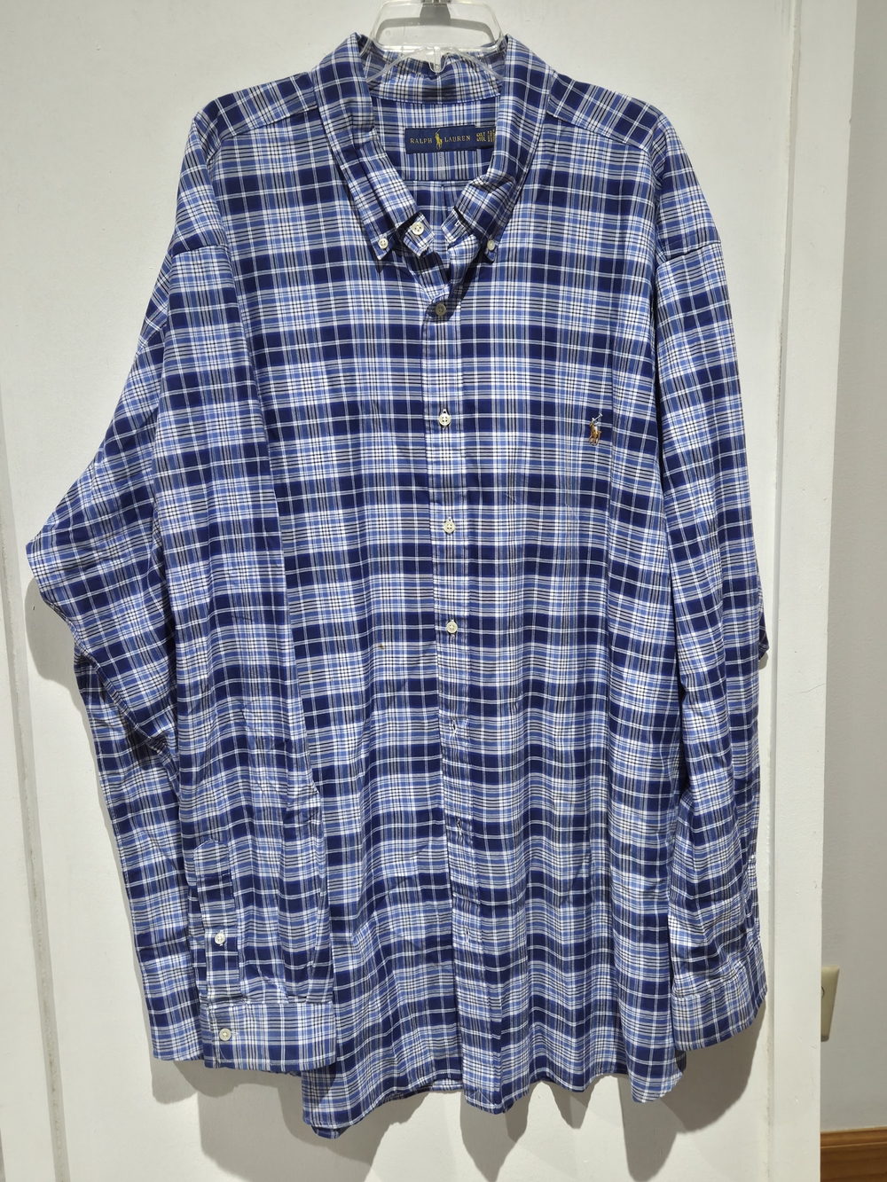 Polo by Ralph Lauren Navy and White Plaid Button-Down Shirt